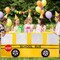 6 Ft School Bus Tablecloths Birthday Party Decorations (Yellow, Black, Red) 72.05"L x 29.92"W